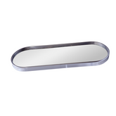 Bandeja Decorativa Espelhada Oval Prata 30cm